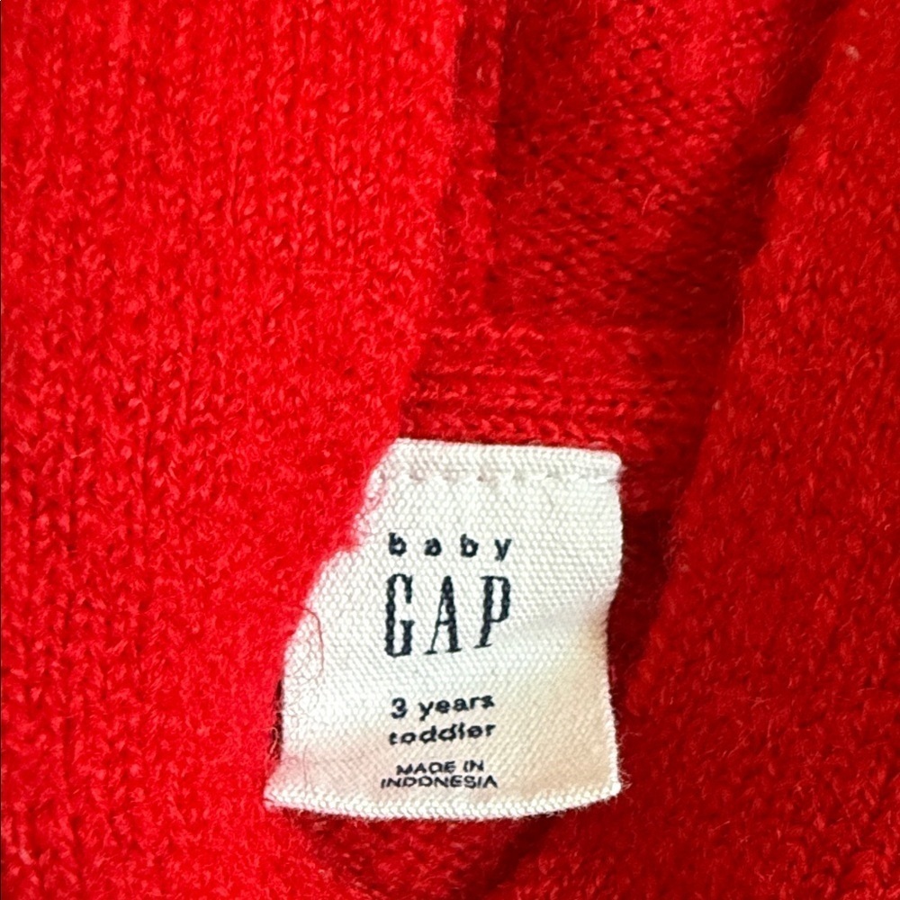 GAP Bright Red toddler Hooded Sweater - Picture 2 of 3